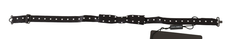 Elegant Black Polka Dot Silk Bow Tie Dolce & Gabbana