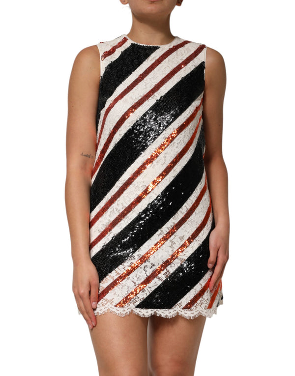 Multicolor Sequin Embellished Shift Dress Dolce & Gabbana