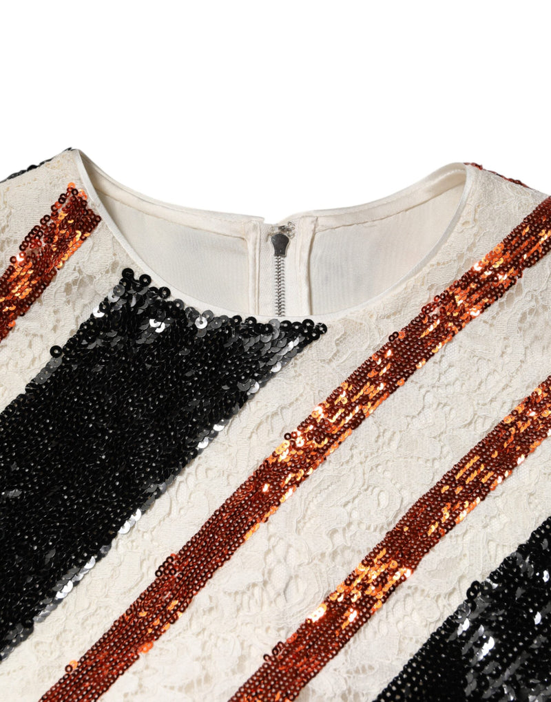 Multicolor Sequin Embellished Shift Dress Dolce & Gabbana