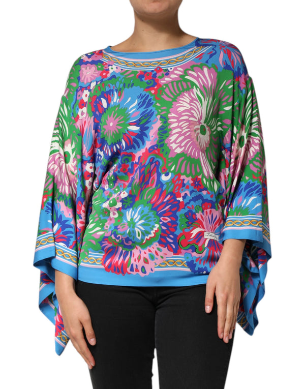Multicolor Floral Printed Tunic Blouse Top Dolce & Gabbana