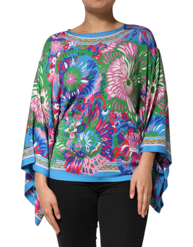 Multicolor Floral Printed Tunic Blouse Top Dolce & Gabbana