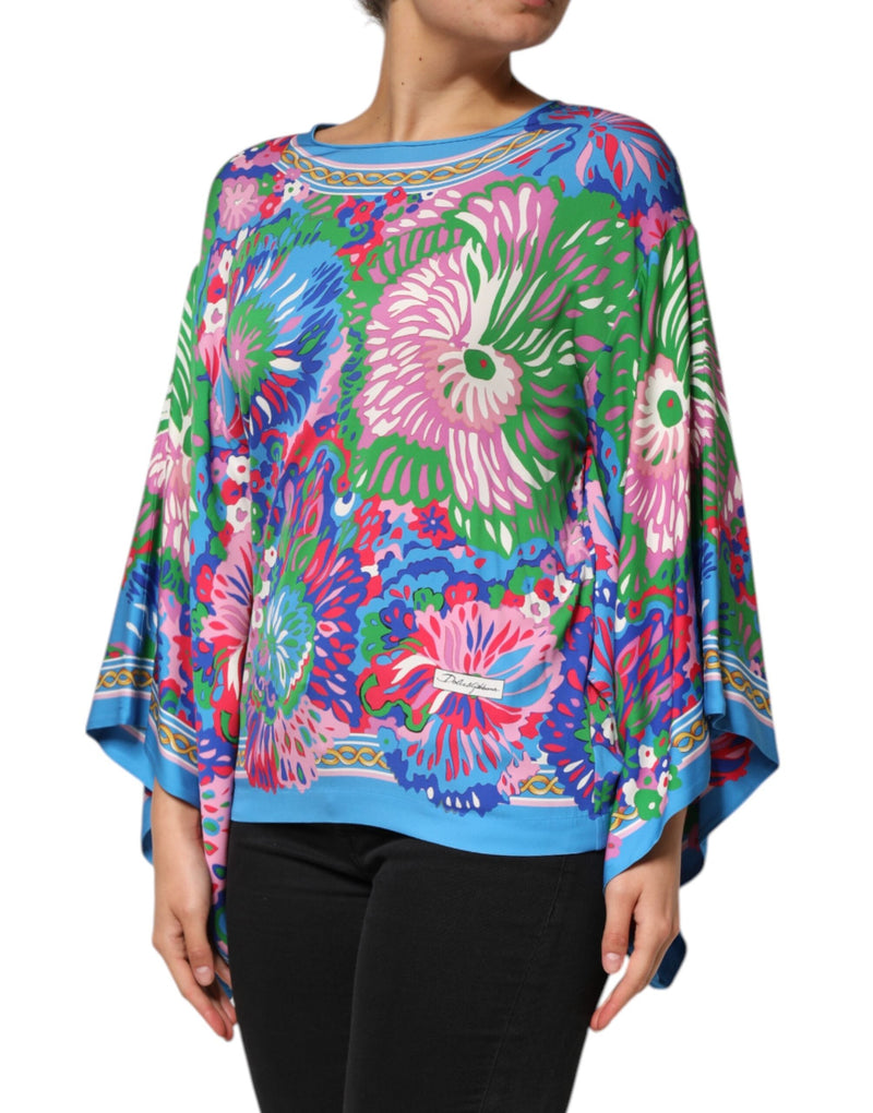 Multicolor Floral Printed Tunic Blouse Top Dolce & Gabbana