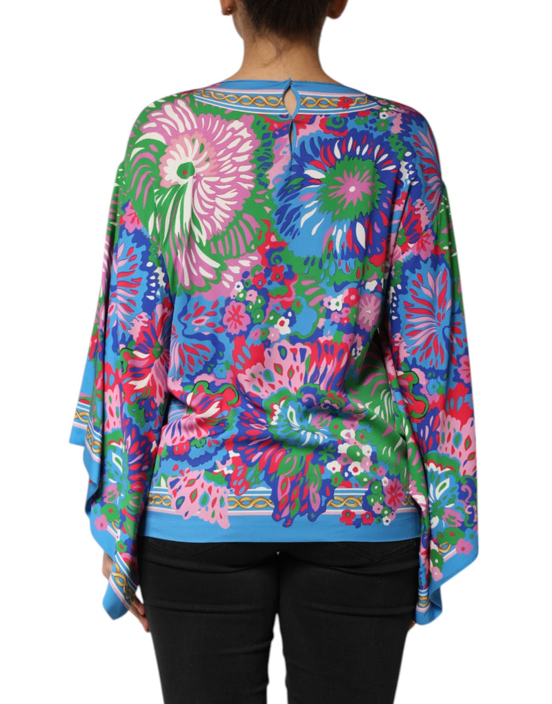 Multicolor Floral Printed Tunic Blouse Top Dolce & Gabbana