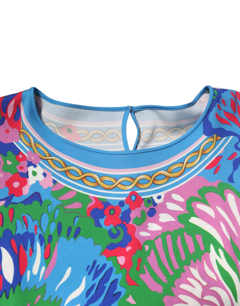 Multicolor Floral Printed Tunic Blouse Top Dolce & Gabbana