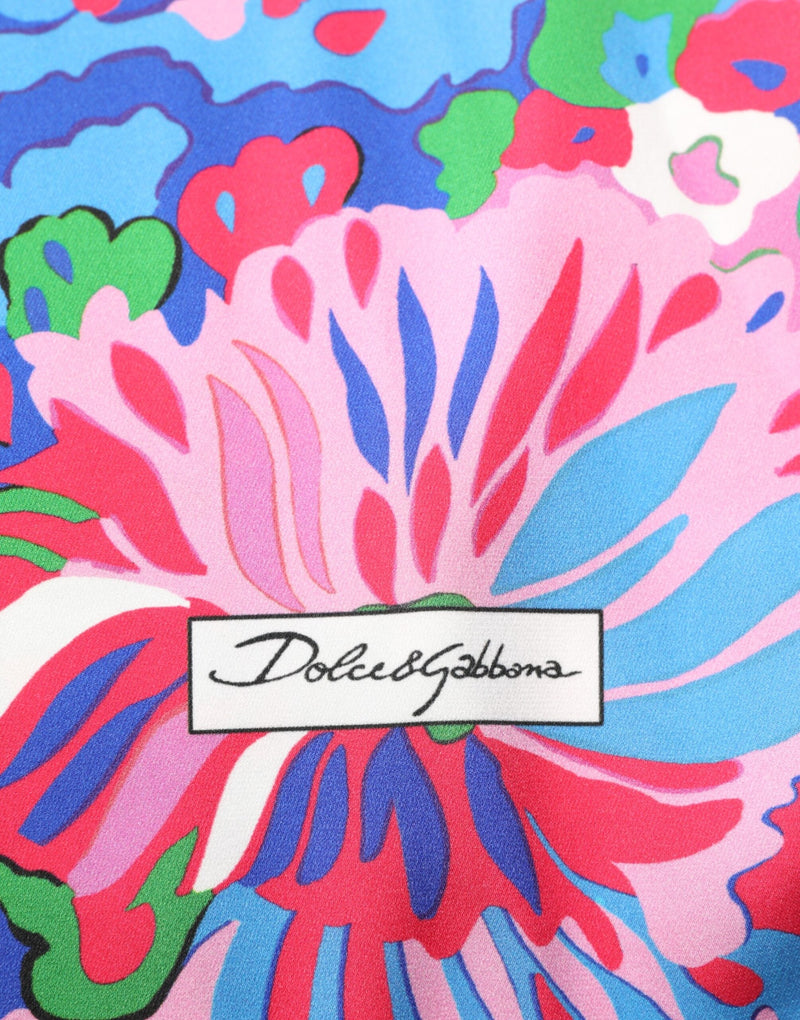 Multicolor Floral Printed Tunic Blouse Top Dolce & Gabbana