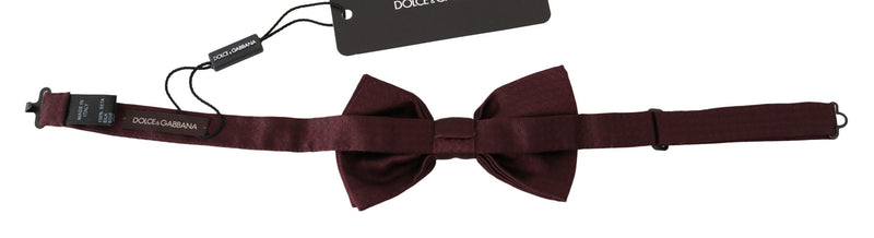 Elegant Maroon Silk Polka Dot Bow Tie Dolce & Gabbana