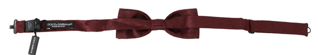 Elegant Maroon Silk Bow Tie Dolce & Gabbana