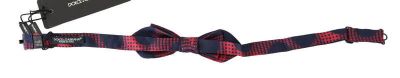 Elegant Red Checkered Silk Bow Tie Dolce & Gabbana