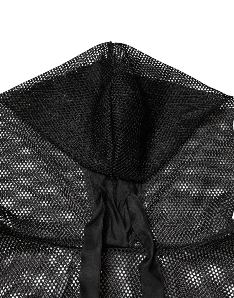 Black See Through Hooded Pullover Sweater Dolce & Gabbana