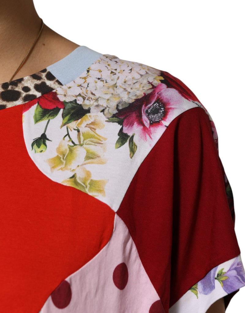 Multicolor Patchwork Cotton Silk Blouse Top Dolce & Gabbana