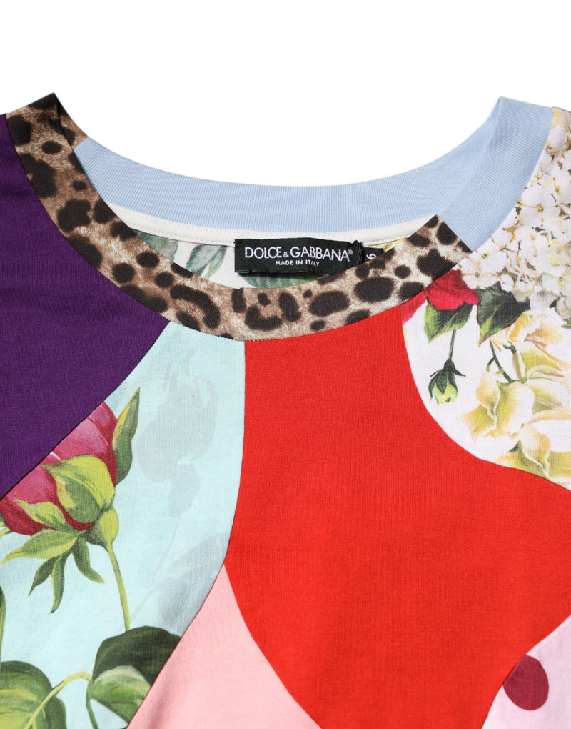 Multicolor Patchwork Cotton Silk Blouse Top Dolce & Gabbana