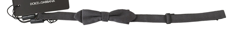 Elegant Gray Silk Bow Tie Dolce & Gabbana