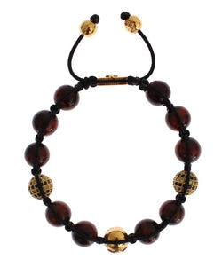 Radiant Red Tiger Eye & CZ Gold Bracelet Nialaya