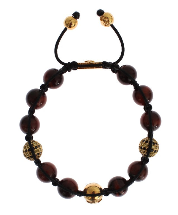 Radiant Red Tiger Eye & CZ Gold Bracelet Nialaya