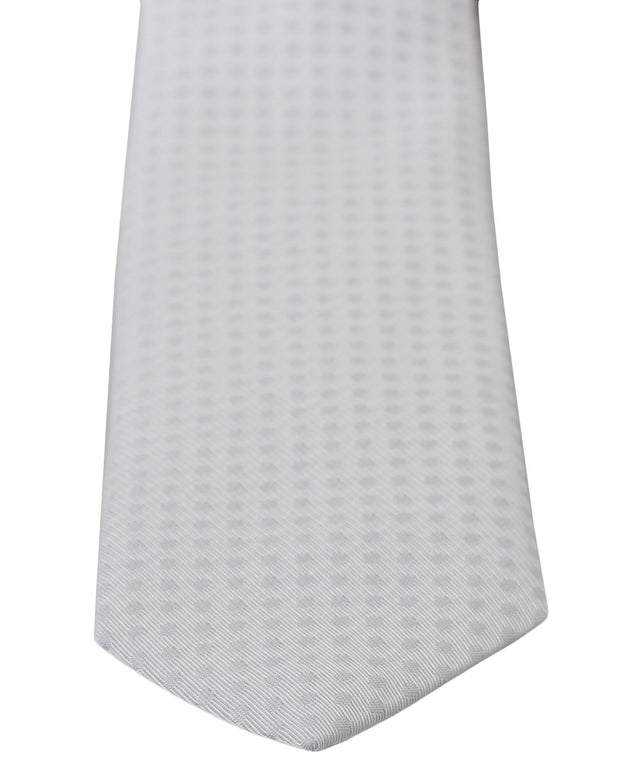 Elegant White Patterned Silk Blend Neck Tie Dolce & Gabbana