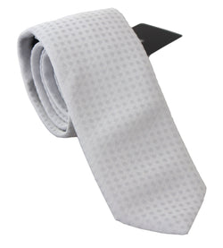 Elegant White Patterned Silk Blend Neck Tie Dolce & Gabbana