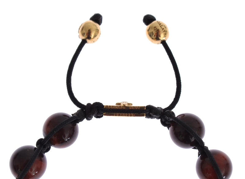 Radiant Red Tiger Eye & CZ Gold Bracelet Nialaya