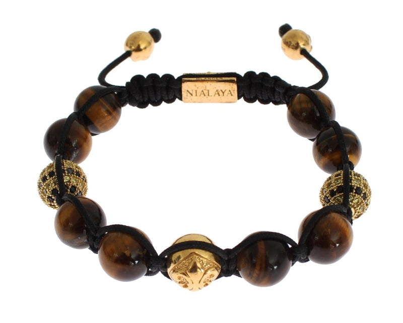 Chic Multicolor CZ & Tigers Eye Bracelet Nialaya