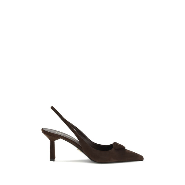Suede Slingback Pumps Prada
