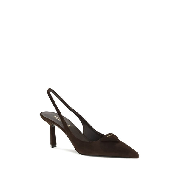 Suede Slingback Pumps Prada