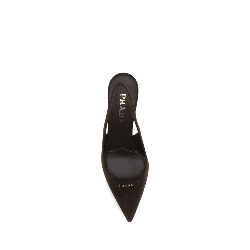 Suede Slingback Pumps Prada