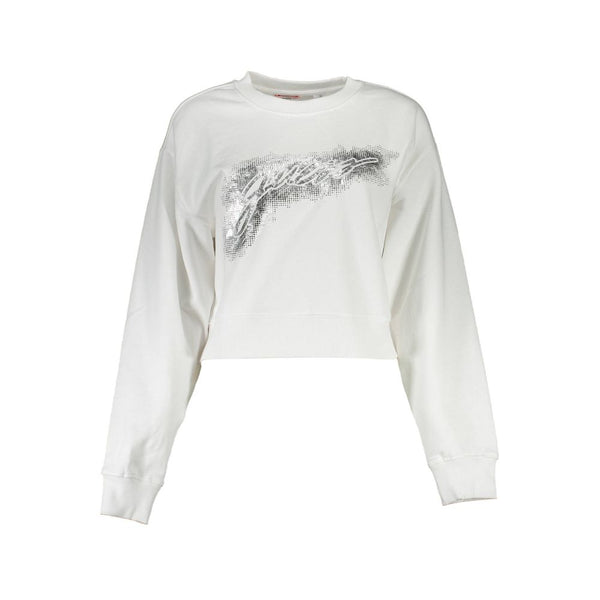 White Cotton Sweater Guess Jeans