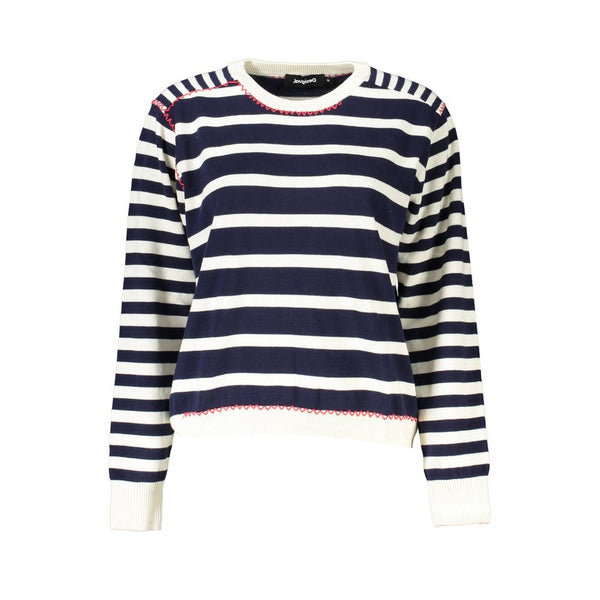 Blue Cotton Sweater Desigual