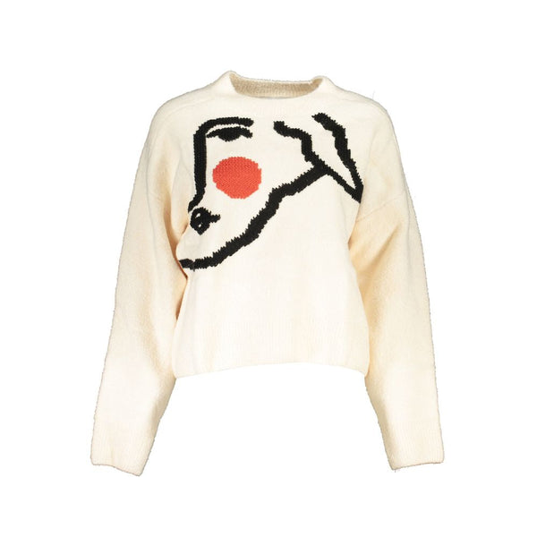 White Fabric Sweater Desigual