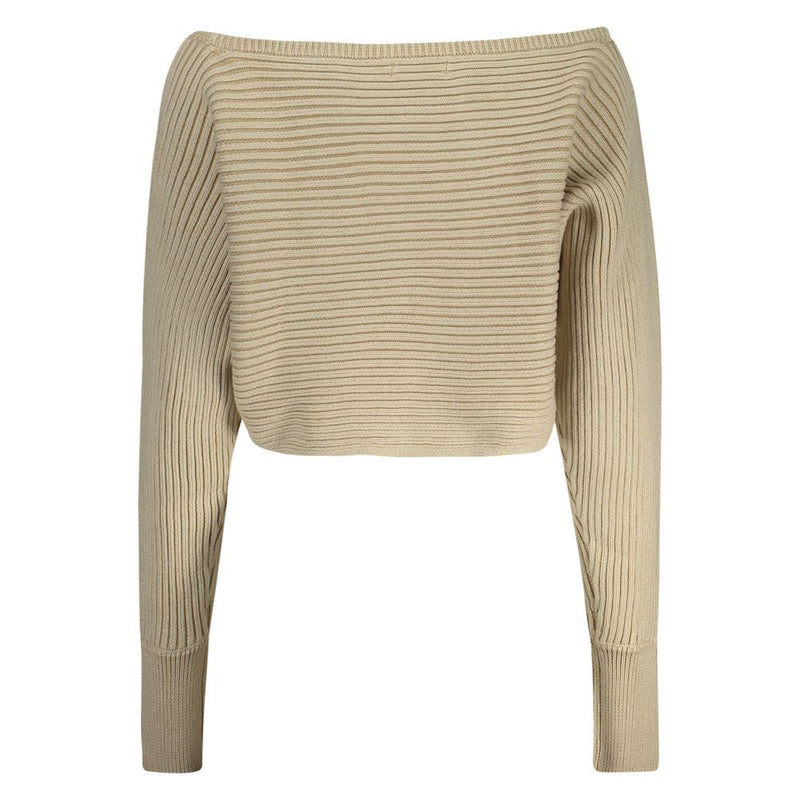 Beige Cotton Sweater Guess Jeans