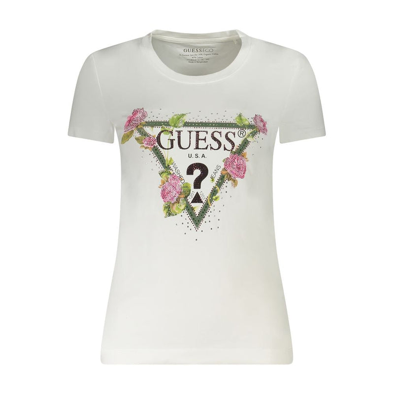 White Cotton Tops & T-Shirt Guess Jeans