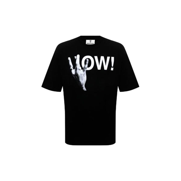 Black Cotton T-Shirt Diego Venturino