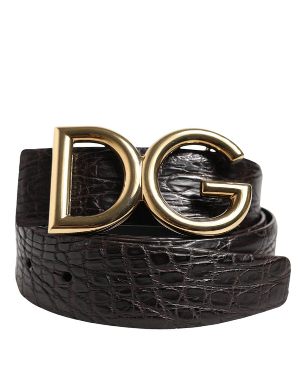 Black Exotic Leather DG Logo Buckle Belt Dolce & Gabbana