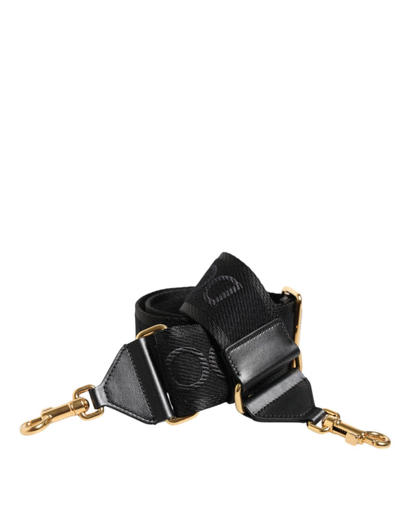 Black Solid Viscose Bag Shoulder Strap Dolce & Gabbana