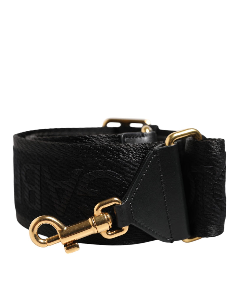Black Solid Viscose Bag Shoulder Strap Dolce & Gabbana