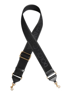 Black Solid Viscose Bag Shoulder Strap Dolce & Gabbana
