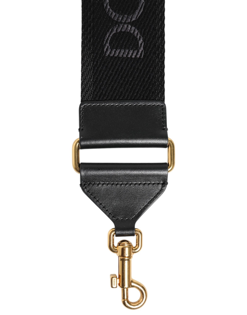 Black Solid Viscose Bag Shoulder Strap Dolce & Gabbana