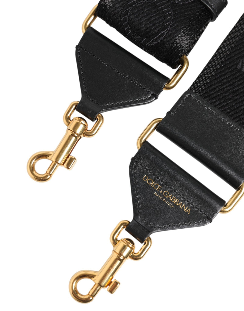 Black Solid Viscose Bag Shoulder Strap Dolce & Gabbana