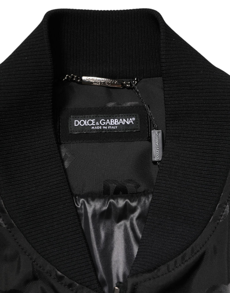 Black Cargo Windbraker Logo Mania Jacket Dolce & Gabbana