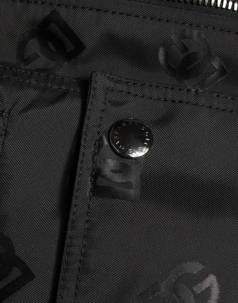 Black Cargo Windbraker Logo Mania Jacket Dolce & Gabbana