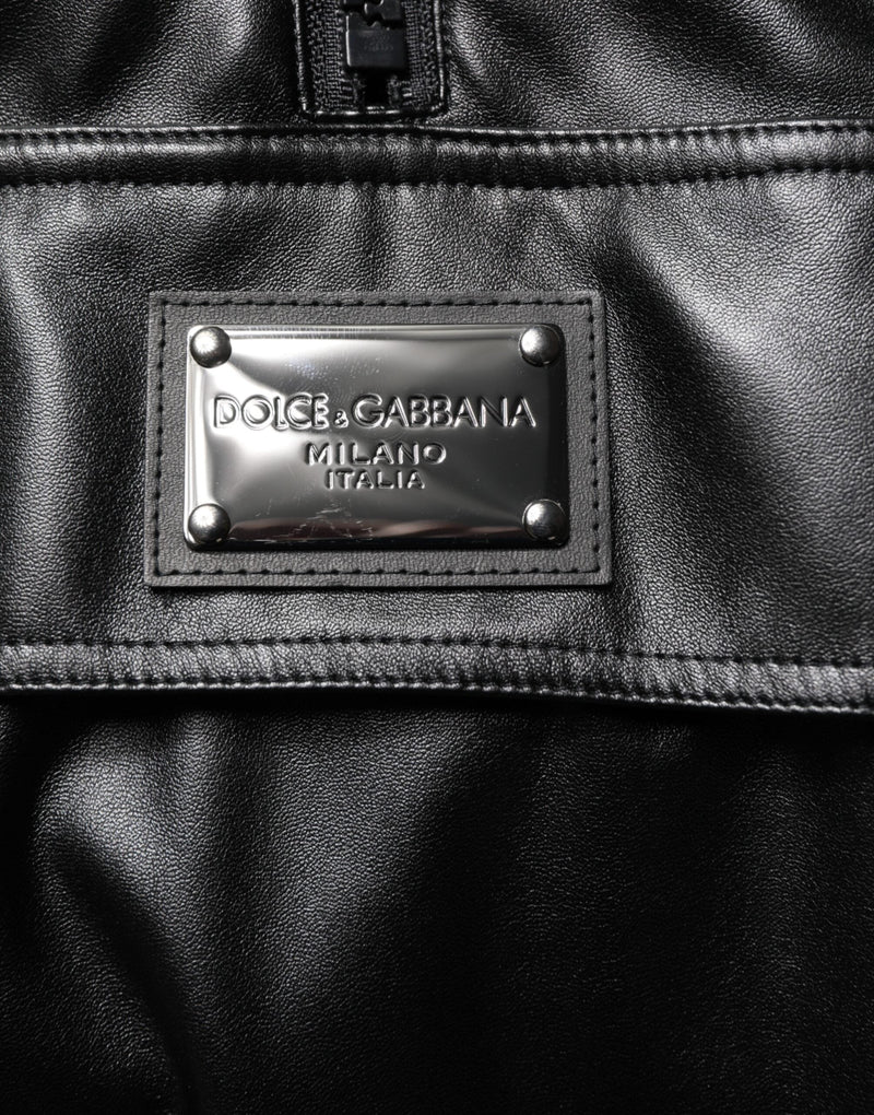Black Polyester Logo Plaque Bomber Jacket Dolce & Gabbana