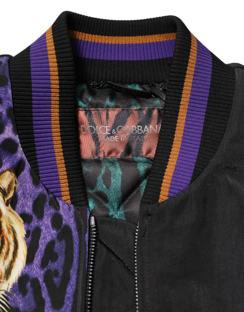 Multicolor Tiger Print Men Bomber Jacket Dolce & Gabbana