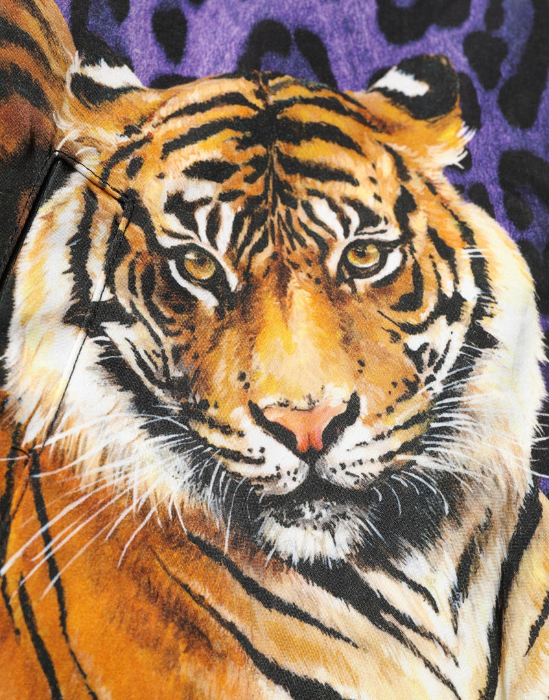 Multicolor Tiger Print Men Bomber Jacket Dolce & Gabbana