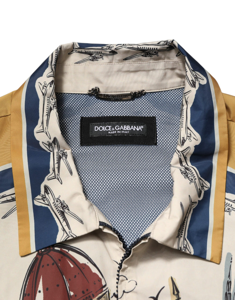 Multicolor Italian Motif Men Bomber Jacket Dolce & Gabbana