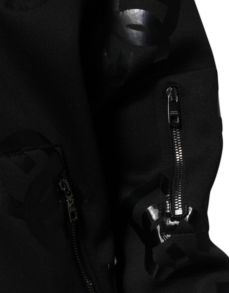 Black Wool Logo DG Mania Men Bomber Jacket Dolce & Gabbana