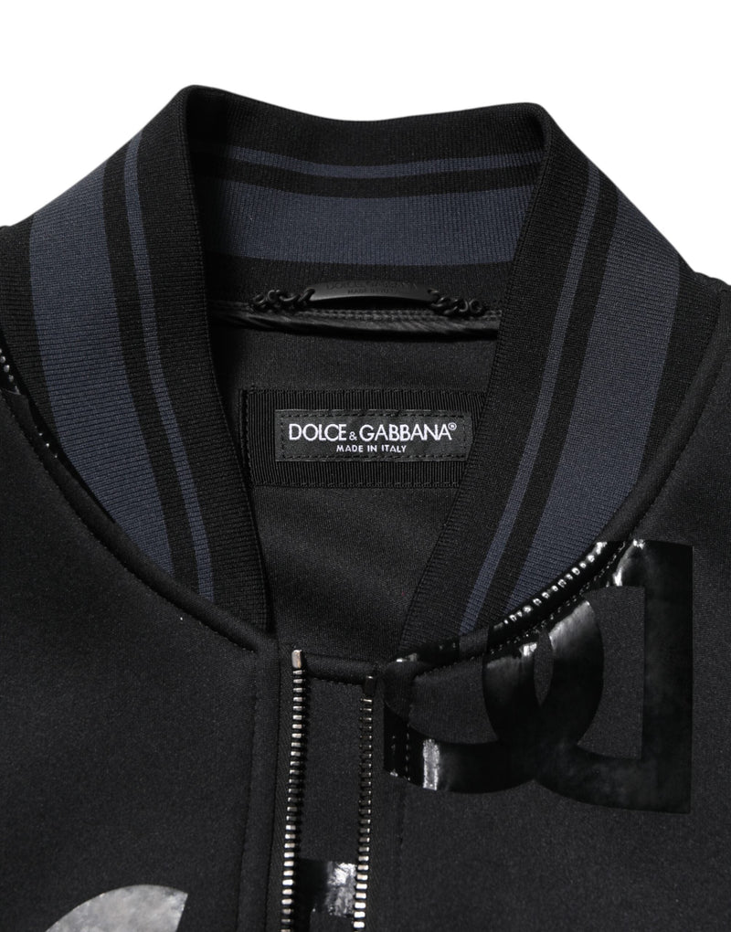 Black Wool Logo DG Mania Men Bomber Jacket Dolce & Gabbana
