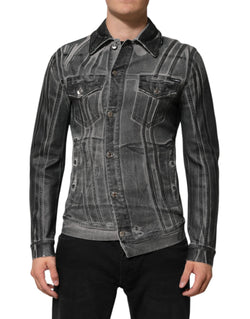 Gray Washed Cotton Stretch Denim Jacket Dolce & Gabbana