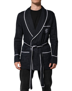 Dark Blue DG Embroidery Jacket Robe Blazer Dolce & Gabbana