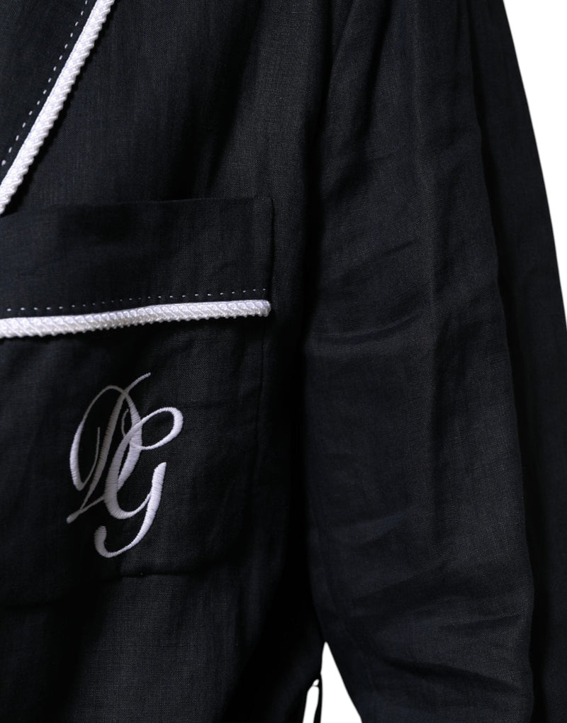 Dark Blue DG Embroidery Jacket Robe Blazer Dolce & Gabbana