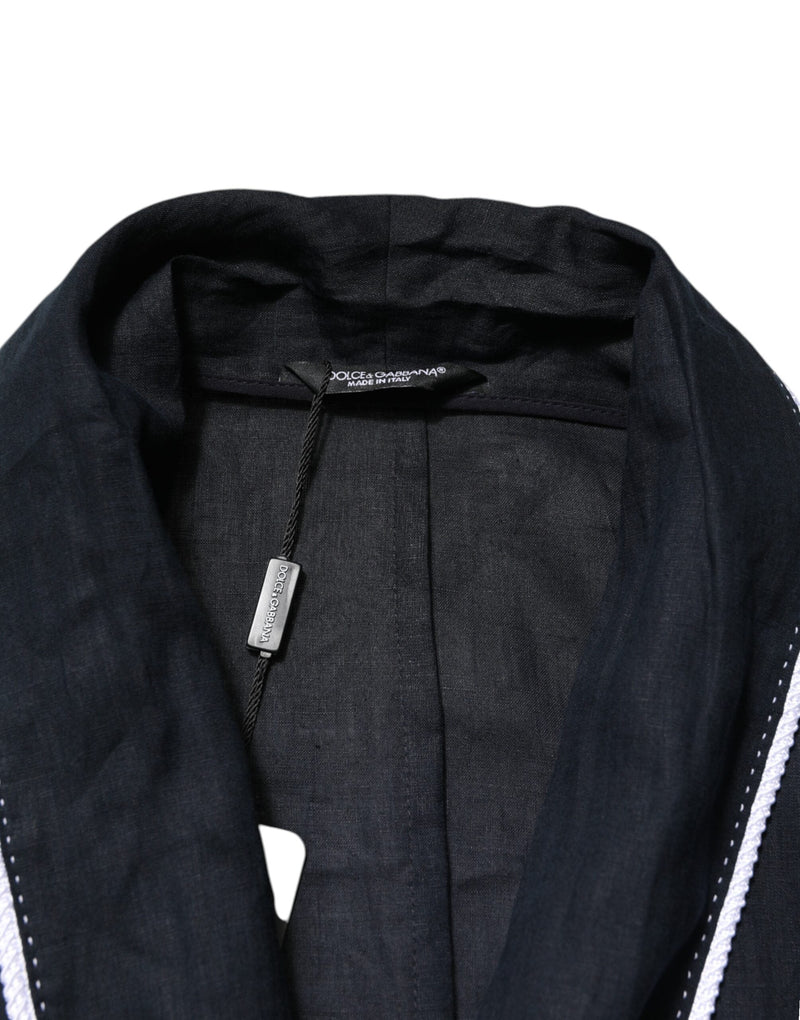 Dark Blue DG Embroidery Jacket Robe Blazer Dolce & Gabbana