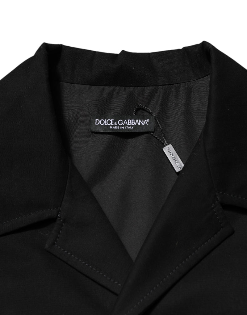 Black Short Sleeve Button Men Casual Shirt Dolce & Gabbana